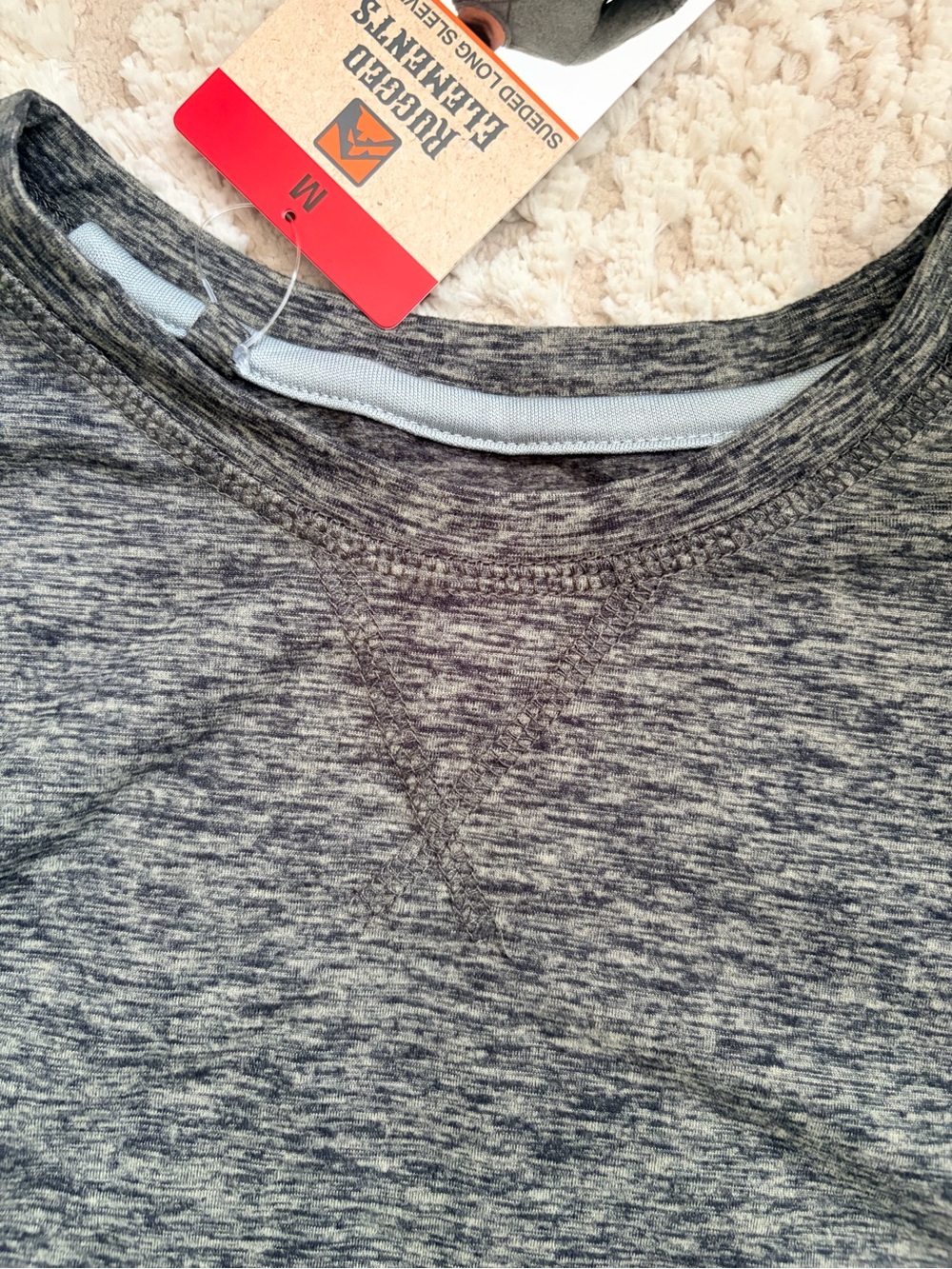 Rugged Elements Sueded Long Sleeve Crew in Gray - Men's Long Sleeve Tee M - Picture 5 of 8